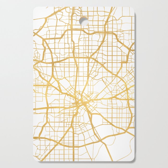 DALLAS TEXAS CITY STREET MAP ART Cutting Board Gallery Image 1