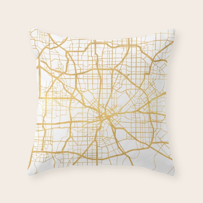 DALLAS TEXAS CITY STREET MAP ART Throw Pillow Gallery Image 6