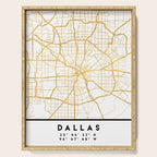 DALLAS TEXAS CITY STREET MAP ART Serving Tray Gallery Image 1