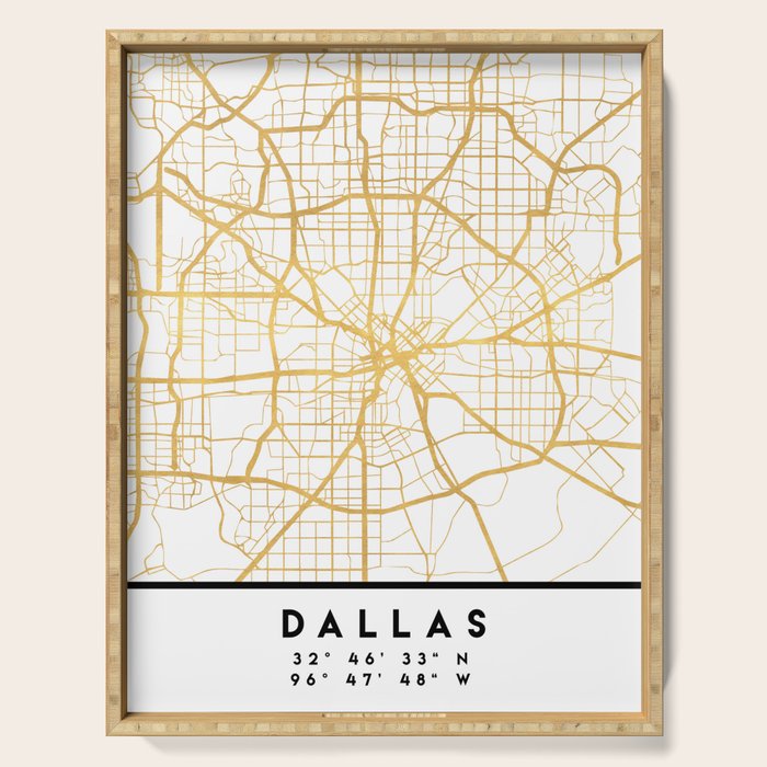DALLAS TEXAS CITY STREET MAP ART Serving Tray Gallery Image 1