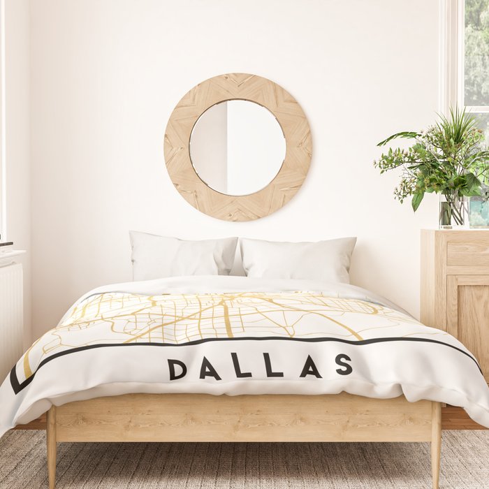 DALLAS TEXAS CITY STREET MAP ART Duvet Cover Gallery Image 3