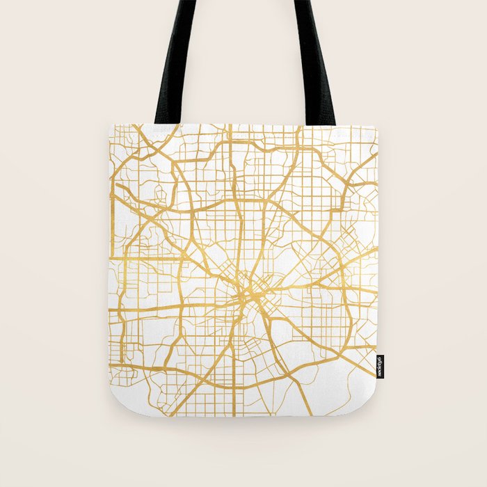 DALLAS TEXAS CITY STREET MAP ART Tote Bag Gallery Image 1