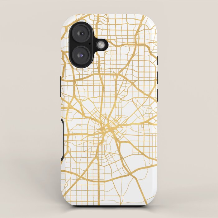 DALLAS TEXAS CITY STREET MAP ART iPhone Case Gallery Image 1