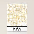 DALLAS TEXAS CITY STREET MAP ART Stationery Card Gallery Image 2