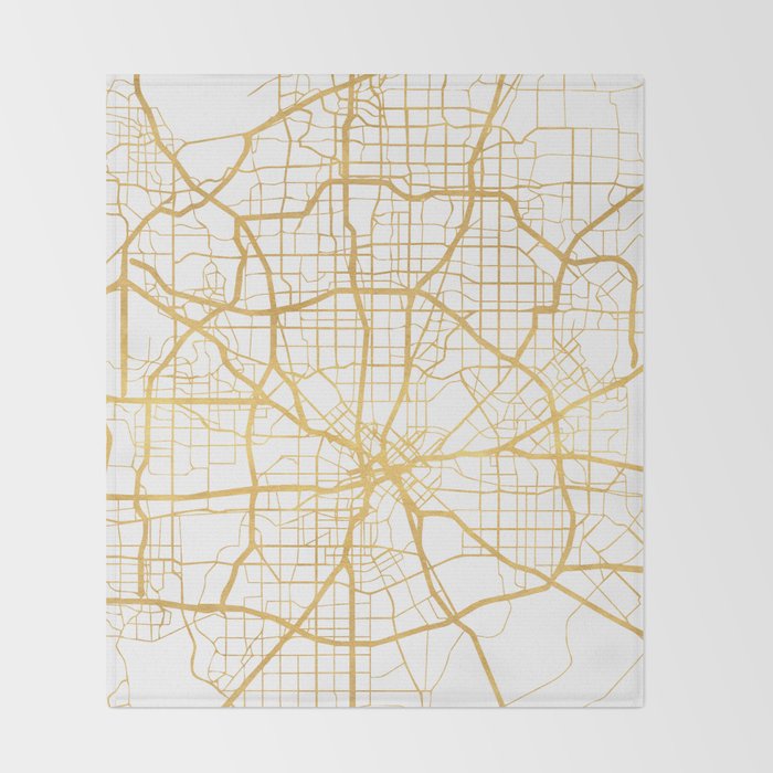 DALLAS TEXAS CITY STREET MAP ART Throw Blanket Gallery Image 2