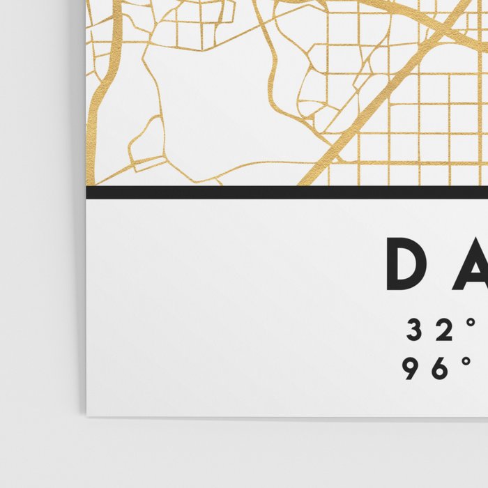 DALLAS TEXAS CITY STREET MAP ART Poster Gallery Image 3