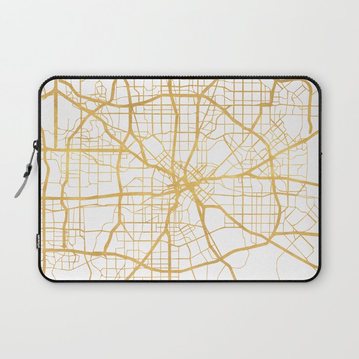 DALLAS TEXAS CITY STREET MAP ART Laptop Sleeve Gallery Image 1