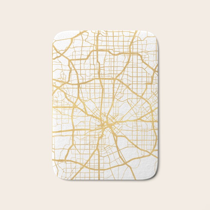 DALLAS TEXAS CITY STREET MAP ART Bath Mat Gallery Image 1