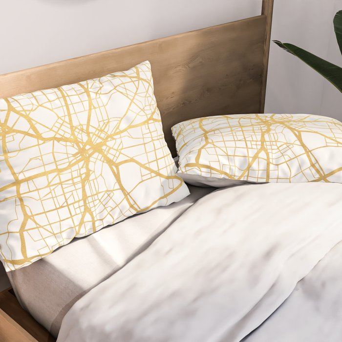 DALLAS TEXAS CITY STREET MAP ART Pillow Sham Gallery Image 2