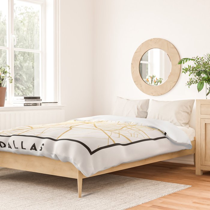 DALLAS TEXAS CITY STREET MAP ART Duvet Cover Gallery Image 2