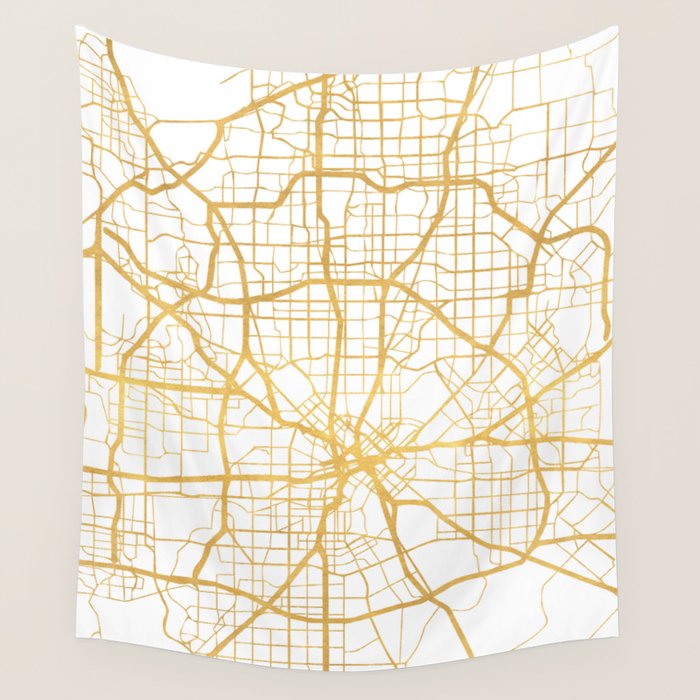 DALLAS TEXAS CITY STREET MAP ART Wall Tapestry Gallery Image 1