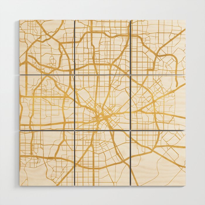 DALLAS TEXAS CITY STREET MAP ART Wood Wall Art Gallery Image 1