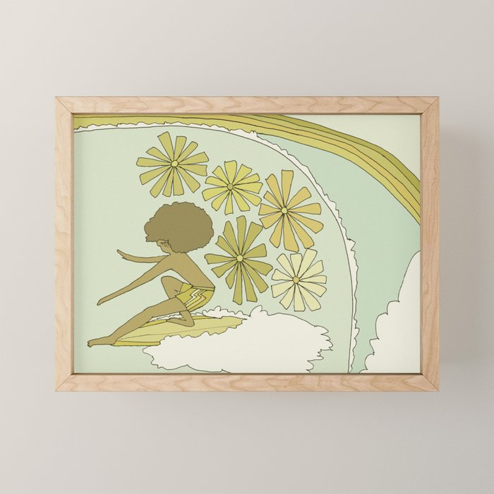 retro 70s surf like buttons // retro surf art by surfy birdy Mini Art Print Gallery Image 1