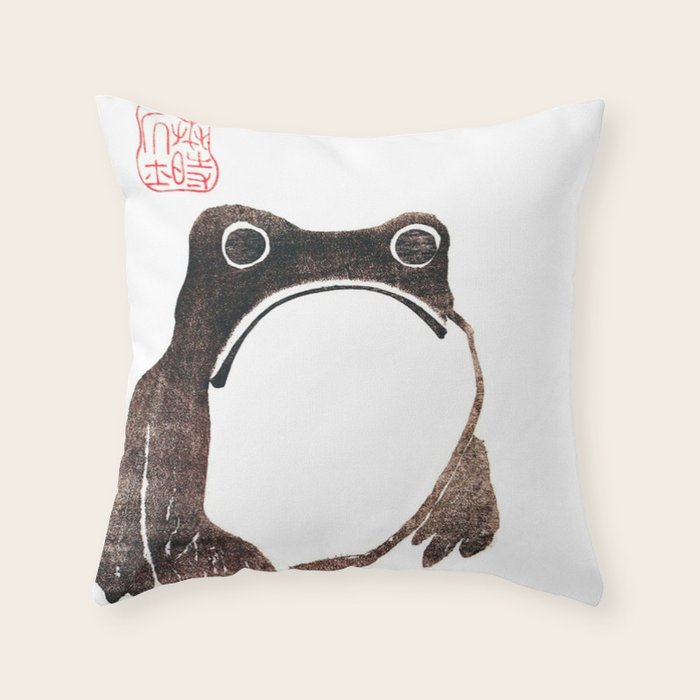 Matsumoto Hoji Frog Throw Pillow Gallery Image 1