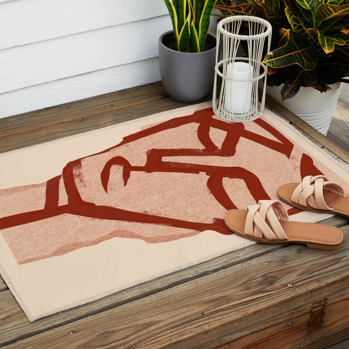 Abstract Face 91 Outdoor Rug Gallery Image 2