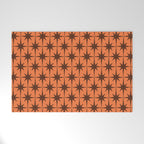 Midcentury Modern Atomic Starburst Pattern in Retro Orange and Brown  Welcome Mat Gallery Image 1