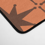 Midcentury Modern Atomic Starburst Pattern in Retro Orange and Brown  Desk Mat Gallery Image 4