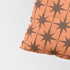 Midcentury Modern Atomic Starburst Pattern in Retro Orange and Brown  Pillow Sham Gallery Image 4
