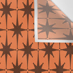 Midcentury Modern Atomic Starburst Pattern in Retro Orange and Brown  Wall Tapestry Gallery Image 3