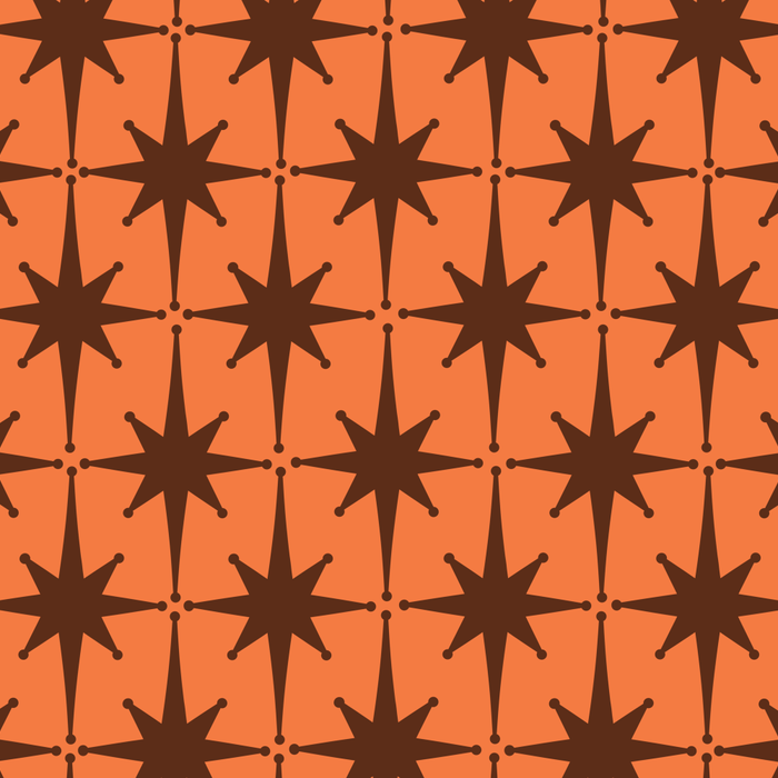 Midcentury Modern Atomic Starburst Pattern in Retro Orange and Brown  Coffee Mug Gallery Image 2