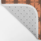 Midcentury Modern Atomic Starburst Pattern in Retro Orange and Brown  Bath Mat Gallery Image 2