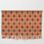 Midcentury Modern Atomic Starburst Pattern in Retro Orange and Brown  Wall Hanging Gallery Image 1
