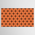 Midcentury Modern Atomic Starburst Pattern in Retro Orange and Brown  Tablecloth Gallery Image 2