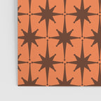 Midcentury Modern Atomic Starburst Pattern in Retro Orange and Brown  Poster Gallery Image 3