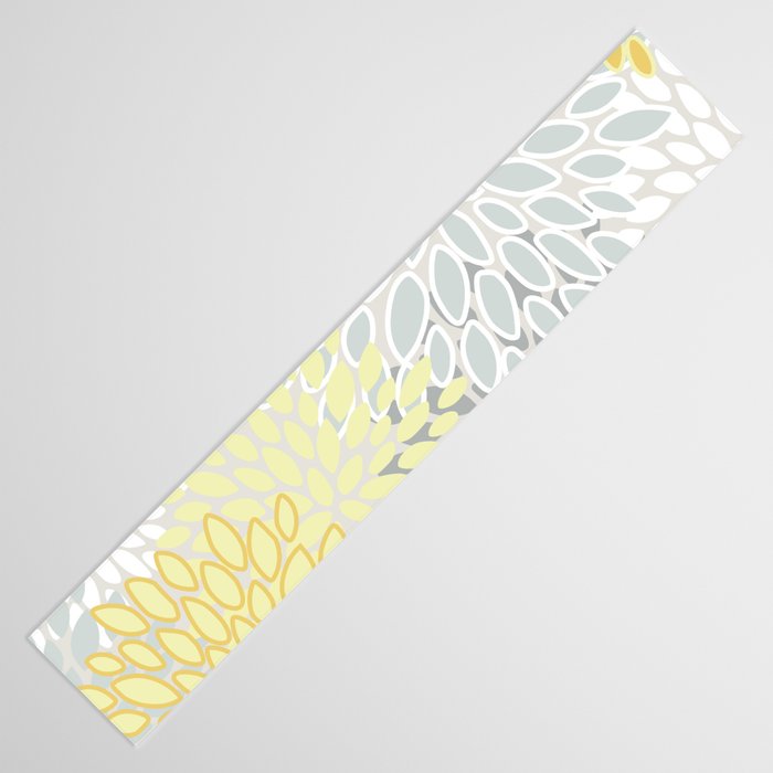 Floral Prints, Soft, Yellow and Gray, Modern Print Art Table Runner Gallery Image 3