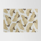 Butterfly & Palm Leaf, Gold Wall Art Rug Gallery Image 2