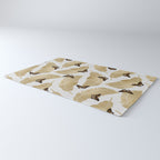 Butterfly & Palm Leaf, Gold Wall Art Rug Gallery Image 3