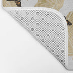 Butterfly & Palm Leaf, Gold Wall Art Bath Mat Gallery Image 2
