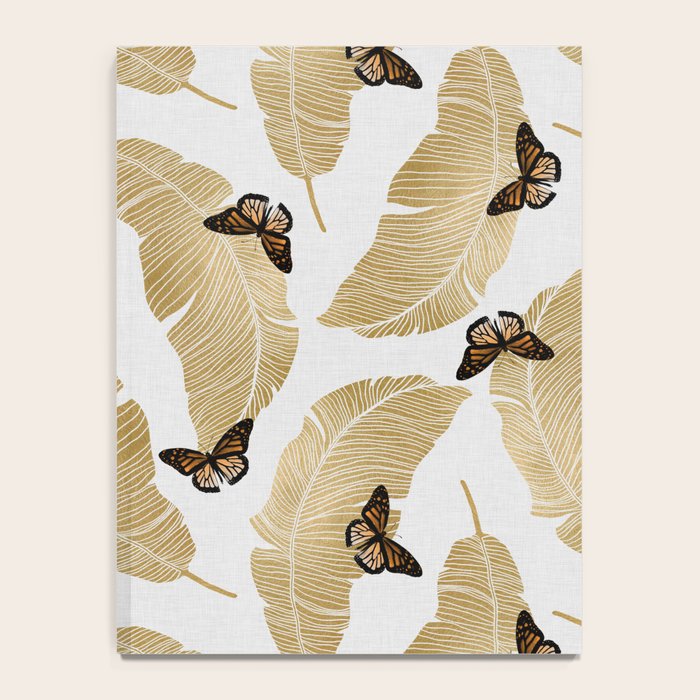 Butterfly & Palm Leaf, Gold Wall Art Notebook Gallery Image 4