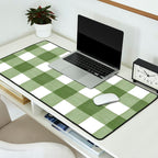 Hand Painted Gingham in Sage Green  Desk Mat Gallery Image 2