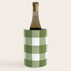 Hand Painted Gingham in Sage Green  Wine Chiller Gallery Image 1