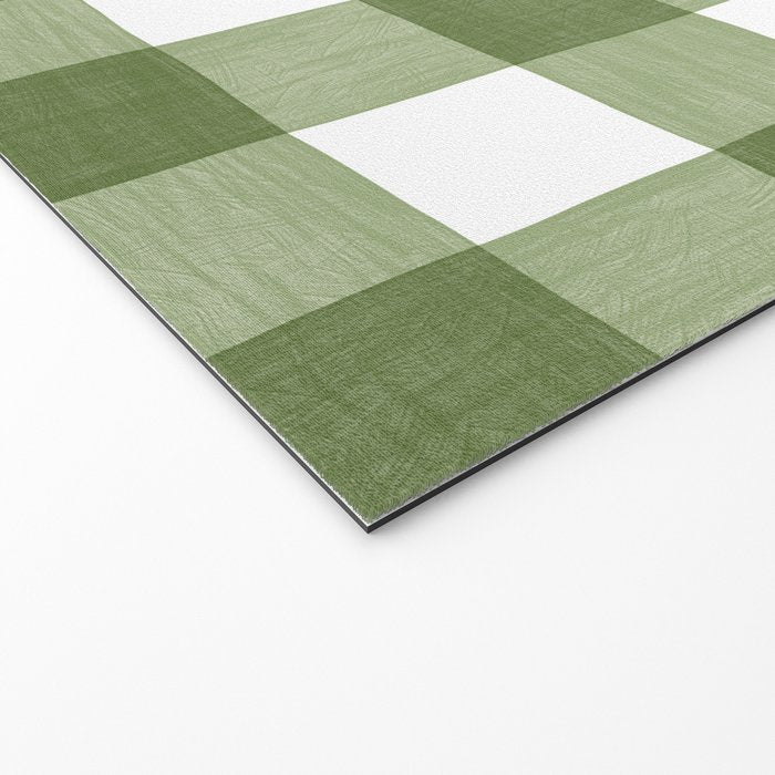 Hand Painted Gingham in Sage Green  Welcome Mat Gallery Image 2