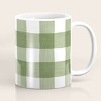 Hand Painted Gingham in Sage Green  Coffee Mug Gallery Image 1