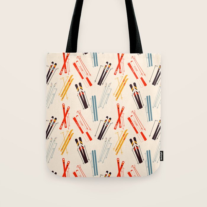 Ski time pattern Tote Bag Gallery Image 1