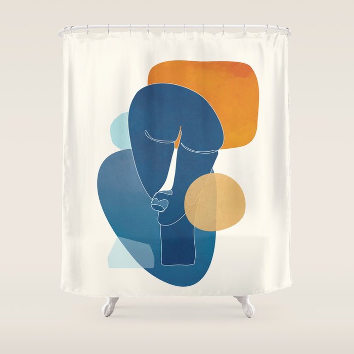 Abstract Mask Design 2 Shower Curtain Gallery Image 1