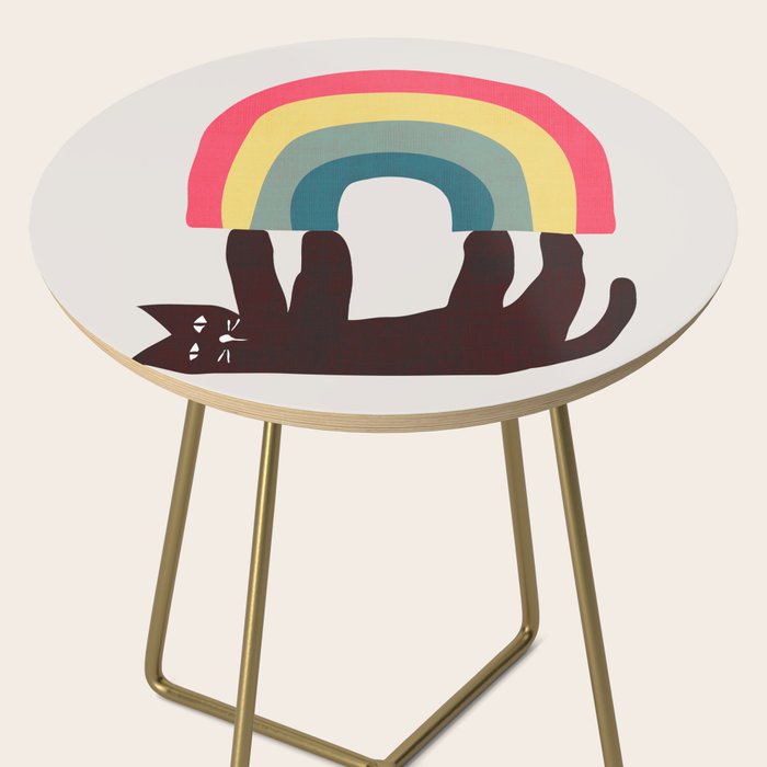 Cat with rainbow Side Table Gallery Image 2