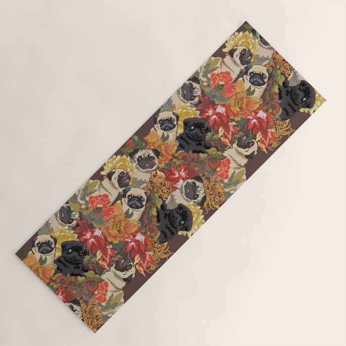 Because Pugs Autumn Yoga Mat Gallery Image 1