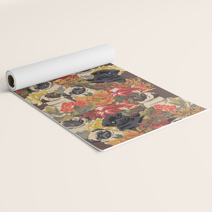 Because Pugs Autumn Yoga Mat Gallery Image 2