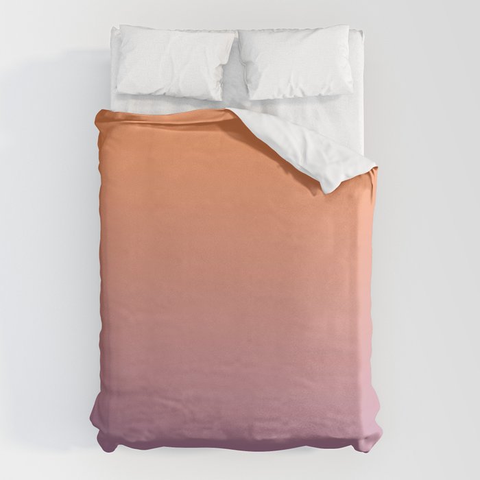 OMBRE ORANGE PURPLE PASTEL COLOR Duvet Cover Gallery Image 6