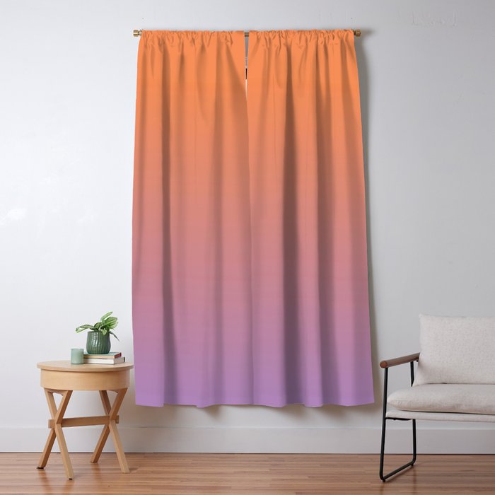 OMBRE ORANGE PURPLE PASTEL COLOR Window Curtain Gallery Image 5
