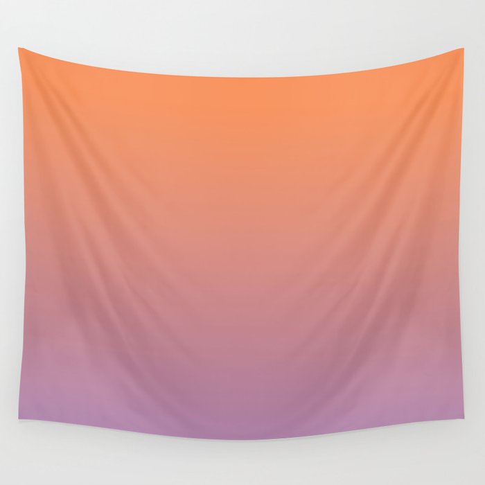 OMBRE ORANGE PURPLE PASTEL COLOR Wall Tapestry Gallery Image 1
