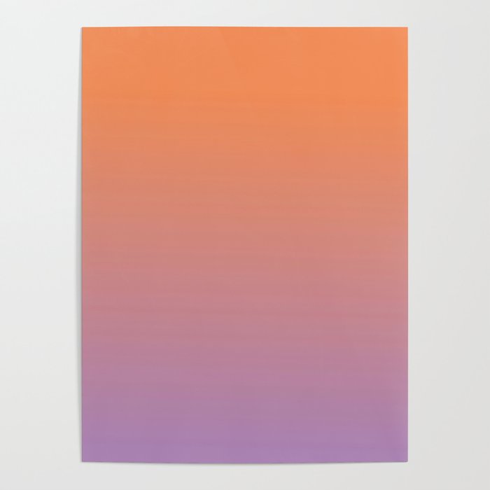 OMBRE ORANGE PURPLE PASTEL COLOR Poster Gallery Image 1
