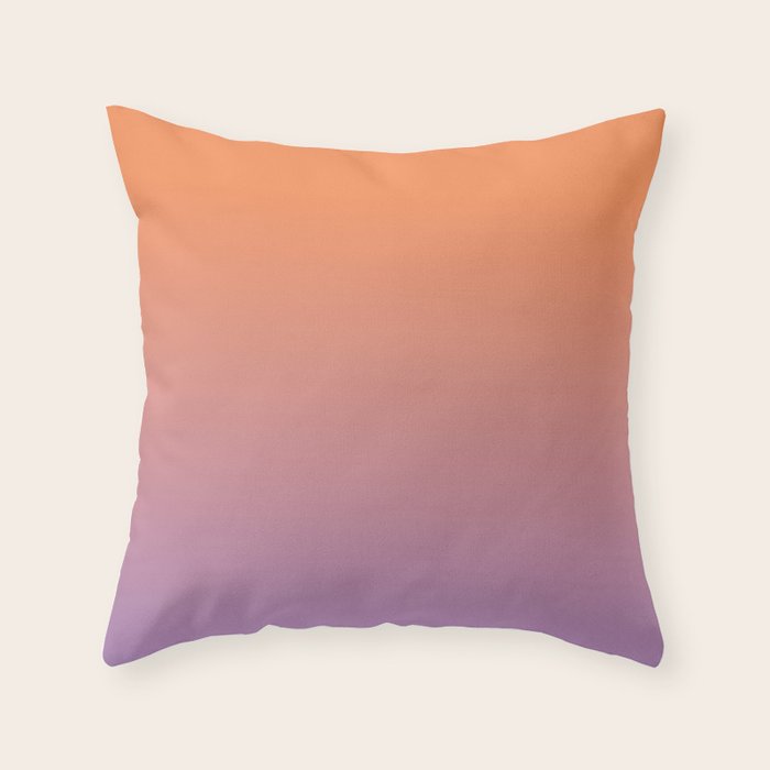 OMBRE ORANGE PURPLE PASTEL COLOR Throw Pillow Gallery Image 6