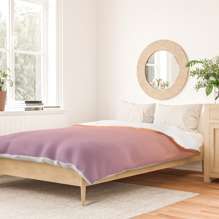 OMBRE ORANGE PURPLE PASTEL COLOR Duvet Cover Gallery Image 2