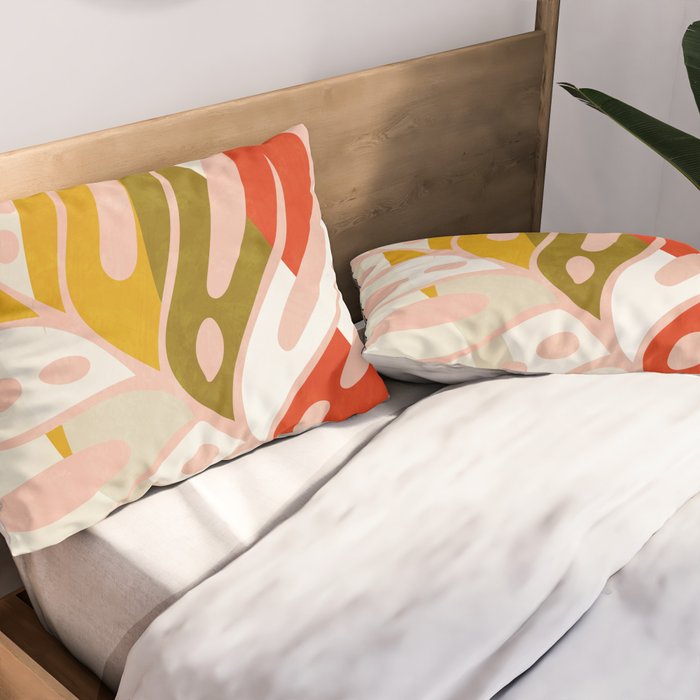 shapes leave minimal abstract art Pillow Sham Gallery Image 2
