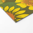 Orange, Brown, Yellow and Green Retro Daisy Pattern Welcome Mat Gallery Image 2